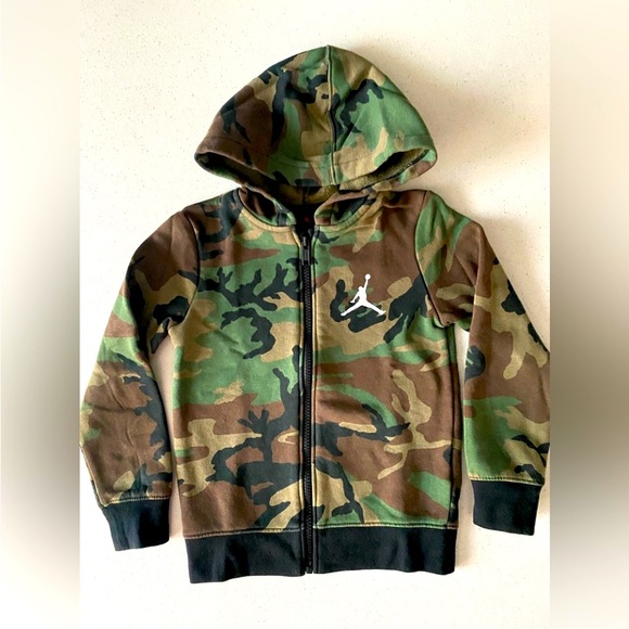 Jordan Camo Full Zip Sweat Jacket/Hoodie Sz 18M - Picture 1 of 3